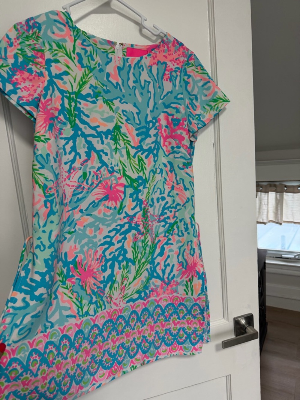 Lilly Pulitzer Pink, Aqua & Green Tropical Shift Dress